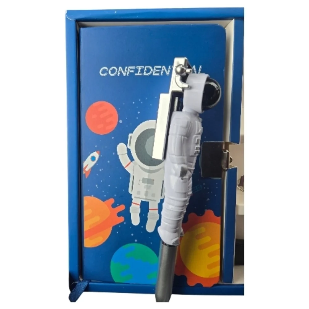Astronaut-Themed Journal Set W Lock/Key/Pen-NWT